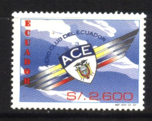 #3705 Ecuador 1997 Deportes Aeroclub Aviación Yv 1383 Min.h