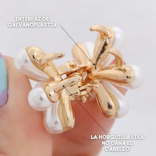 Ruiyue 10 Pinzas Cabello Accesorio Broche Flor De Perlas