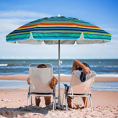Sombrilla De Playa Resistente Al Viento Con Anclaje De Arena