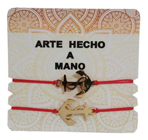 Manilla/ Pulsera Ancla Pareja Hilo Rojo