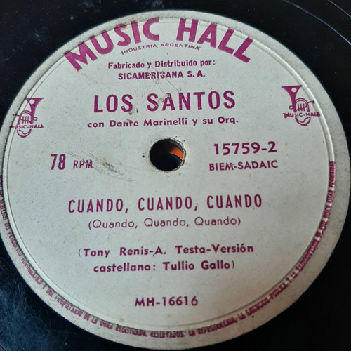 Pasta Los Santos Dante Marinelli Orq Music Hall C187