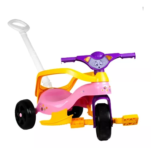 Motoca Infantil Triciclo Rosa com Empurrador - Camilo's Variedades