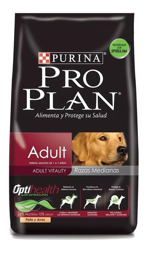 Proplan Adulto Dog Raza Mediana 15kg (spirulina). Envios