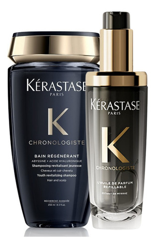 Kit Shampoo y Aceite Capilar Para Revitalizar el Cabello Kerastase Chronologiste