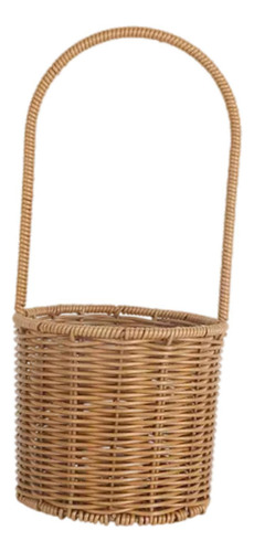 Cesta De Canasta De Manos Canasta De Decoración 15x15x32cm