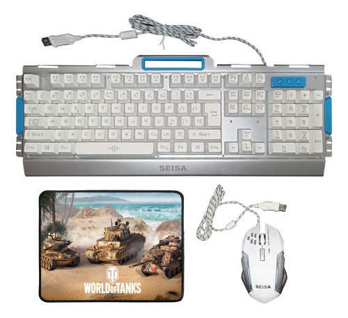 Kit Gamer Teclado + Mouse + Pad Mouse,  Luces Led