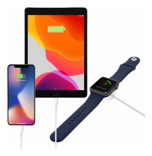 Cargador Doble Lightning iPhone Y Base De Carga Apple Watch