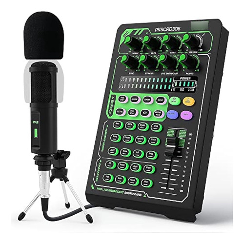 Pyle Portable Bluetooth Live Broadcast Tarjeta De Sonido Int