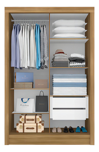 Guarda Roupa Solteiro Nanda 2 Pts Boreal - M. A