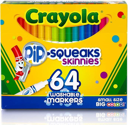 Crayola Pip-squeaks Skinnies Marcadores Lavables, 64 Unidade