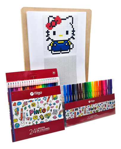 Pixelart Kitty Kit Set Arte Infantil 