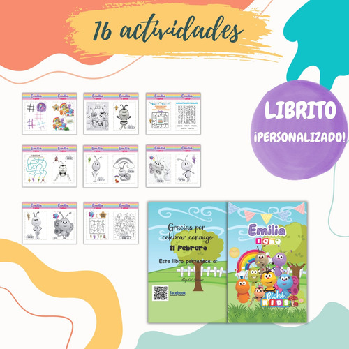 Libro Para Colorear Bichikids Personalizado 20 Pz