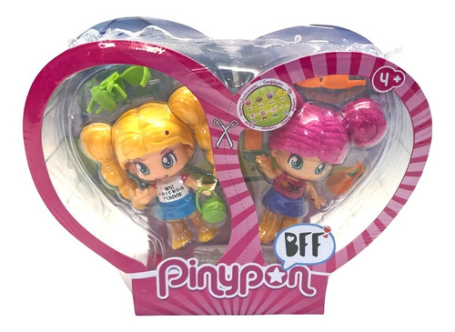 Pinypon 2 Figuras Mejores Amigas C/ Accesorios Original 5572 Pelo Rosa Y Rubia