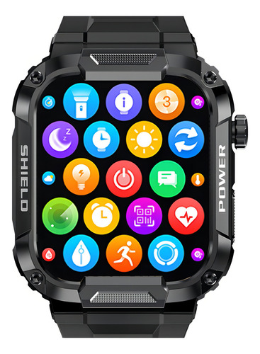 Relógio Inteligente Mk66 Smartwatch Bluetooth Chamada Ip68 Caixa Preto
