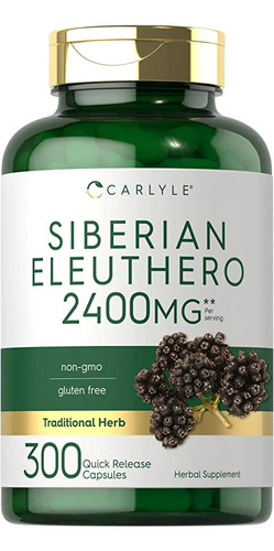 Carlyle Siberian Eleuthero 2400 Mg Gingseng Siberiano 300 Caps Fuerza Vital Para El Cuerpo