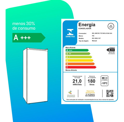 Freezer E Conservador Vertical Hq 180l Br Bd-180u