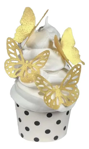 Mariposas Comestibles Doradas - 25 Unidades     (305d)