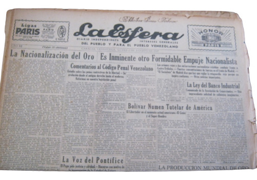 Periodico La Esfera Lunes 2 De Agosto De 1937 Original
