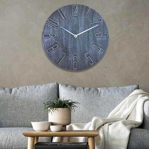 Reloj De Pared Moderno, Reloj De Pared Silencioso Gris-plata