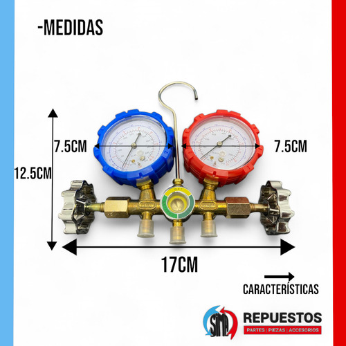 Manifold Completo R410 Cuerpo Bronce C/visor Juego Mangueras