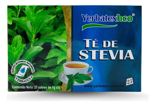 Té De Stevia Caja Con 25 Bolsitas De 1g C/u Yerbatex