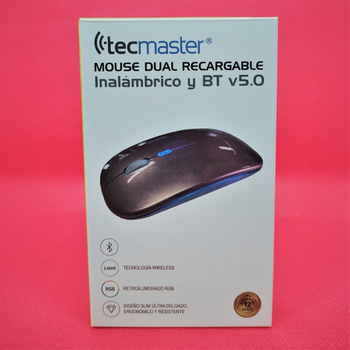 Mouse Dual Recargable Inalámbrico Bt Tecmaster Golden Rose