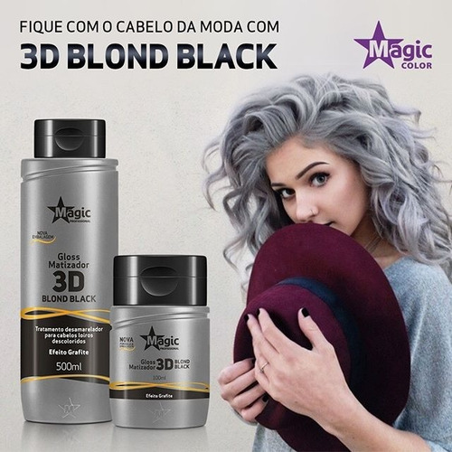 Magic Color 3d Gloss Matizador 500ml Blond Black Efeito Graf | Parcelamento sem juros Magic Color 3d Gloss Matizador 500ml Blond Black Efeito Graf | Parcelamento sem juros