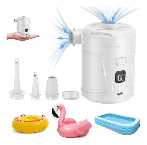 Ruiyue Bomba De Aire Recargable, 5200 Mah Bomba Para Inflar