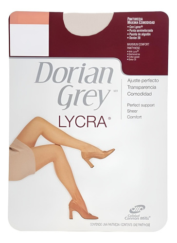 12 Pantimedias Mujer Sexy Dorian Grey Lycra Ajuste Perfecto