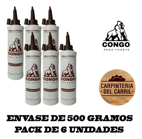 Cola Carpintero Adhesivo Vinilico Congo R25 X 500 Gr X 6 U