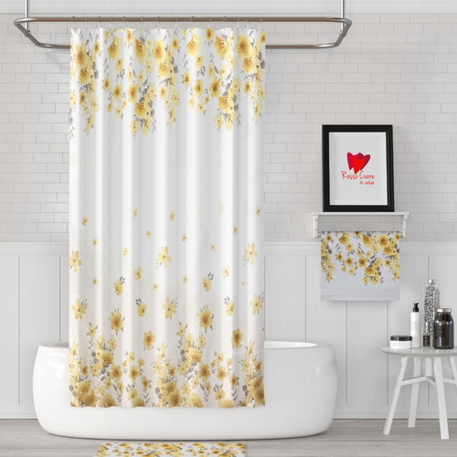 Imagen 2 de 2 de Cortina De Baño Impermeable Antihongos Amalfi