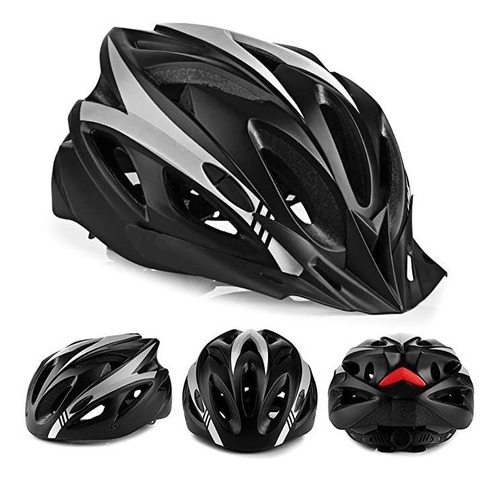 Casco Negro Gris Luz Bicicleta Decathlon R17 | Envío gratis