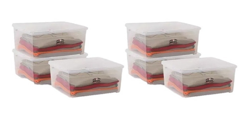 6 Cajas Plásticas Col Box Multi N2 10l 37x26x14 Colombraro