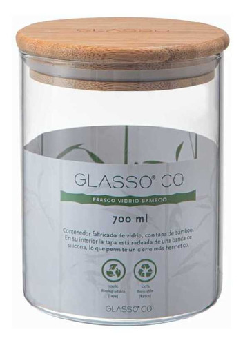 Contenedor Bamboo 700ml Eco Glasso
