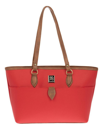 Bolsa Lover Tote Ultra Ligera Bolso Dama Mujer 9591 Acabado de los herrajes Brillante Color Rojo Color de la correa de hombro Negro