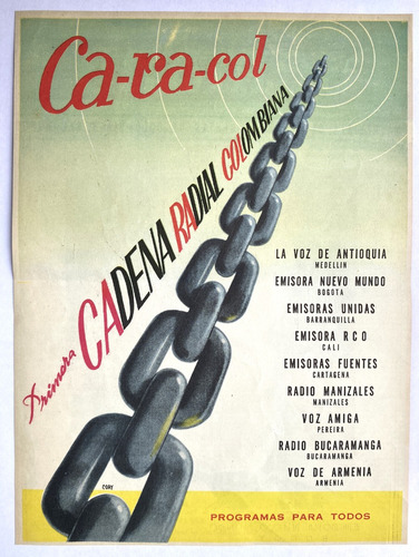 Emisoras Caracol Aviso Publicitario De 1950