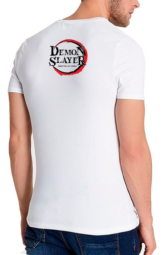 Imagen 2 de 5 de Remera Demon Slayer Cómic Modal Premium Blanca