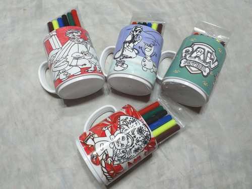 15 Tazas Plasticas Para Pintar 6 Fibras Dia Niño