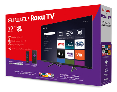 Pantalla Smart Tv Aiwa Roku Led Hd (720p) 32 Pulgadas