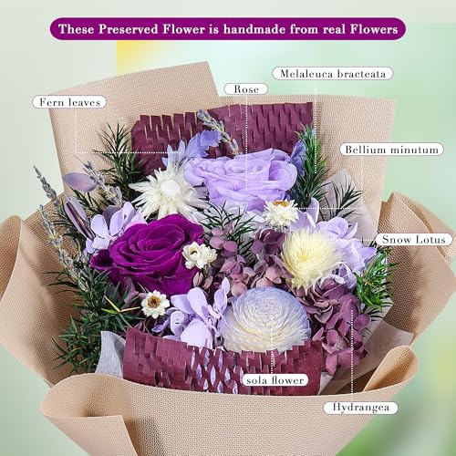 Ramo De Flores Preservadas Con Flores Naturales De Larga Dur