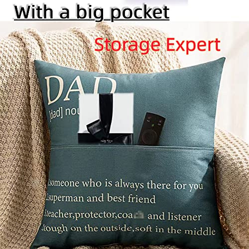 Funda De Cojín Para Sofá Con Bolsillo, Color Azul, Para Exte