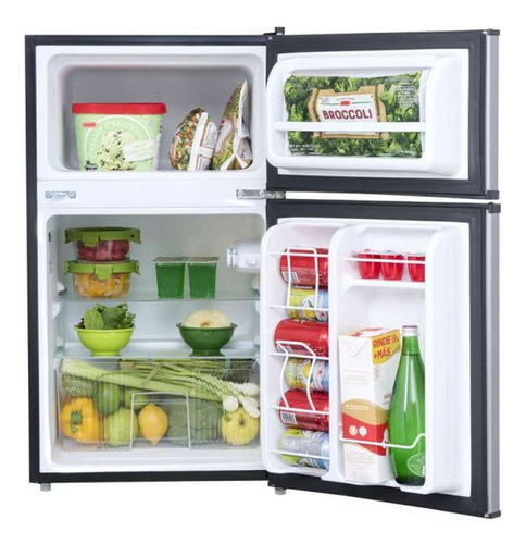 Frigobar Midea 3.4 Pies Cúbicos Dos Puertas Plata Color Gris Gris