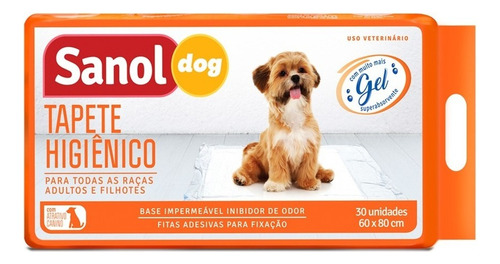 Tapete higiênico Sanol Dog 60x80cm 30 unidades