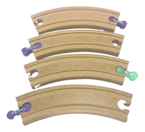 Imagen 2 de 8 de Tramos Vias Madera 8 Curvas Compatible Trencity/ Brio / Hape