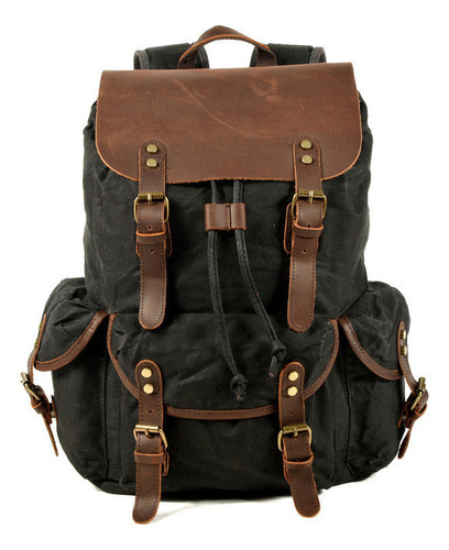 Mochila De Lona Retro Pull Rope Para Hombre