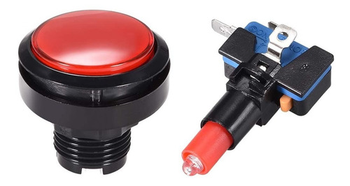 Imagen 3 de 4 de Boton Pulsador Arcade Generico 60mm Retroiluminado