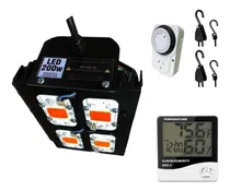 Comprar Kit Cultivo Luz Led Indoor 200w Poleas Timer Termohigrometro