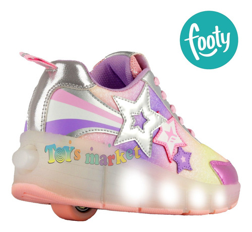 Zapatilla Footy Con Ruedas Roller Luces Led Recargables Usb