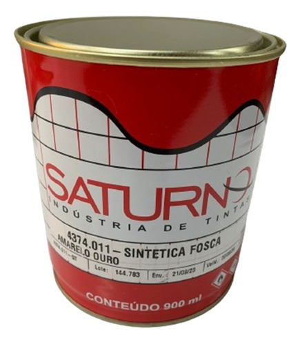 Tinta Sintetica Fosca Amarelo Ouro 900ml Saturno 4374.011