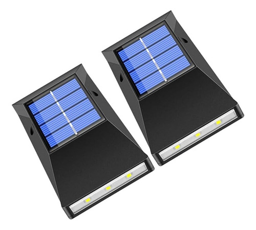 Lámpara Solar Recargable Luz Solar Exterior Pared 2 Piezas
